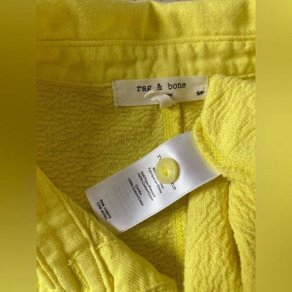 rag & bone Mckenna Cotton yellow top size S - Picture 6 of 7